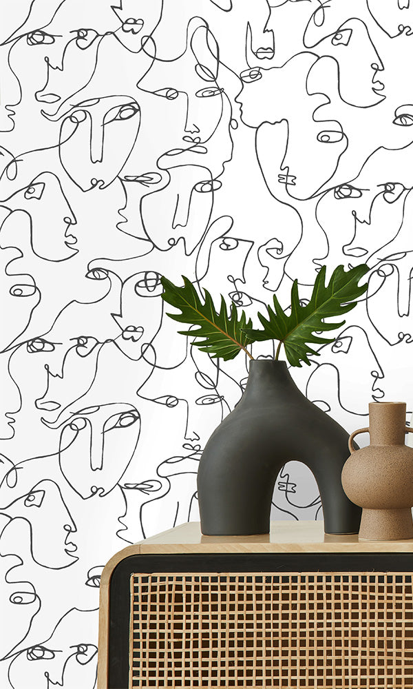 Black & White The Art of Expression Wallpaper R7349 - Modern Abstract Wall Mural for Living Room, Bedroom & Office Decor