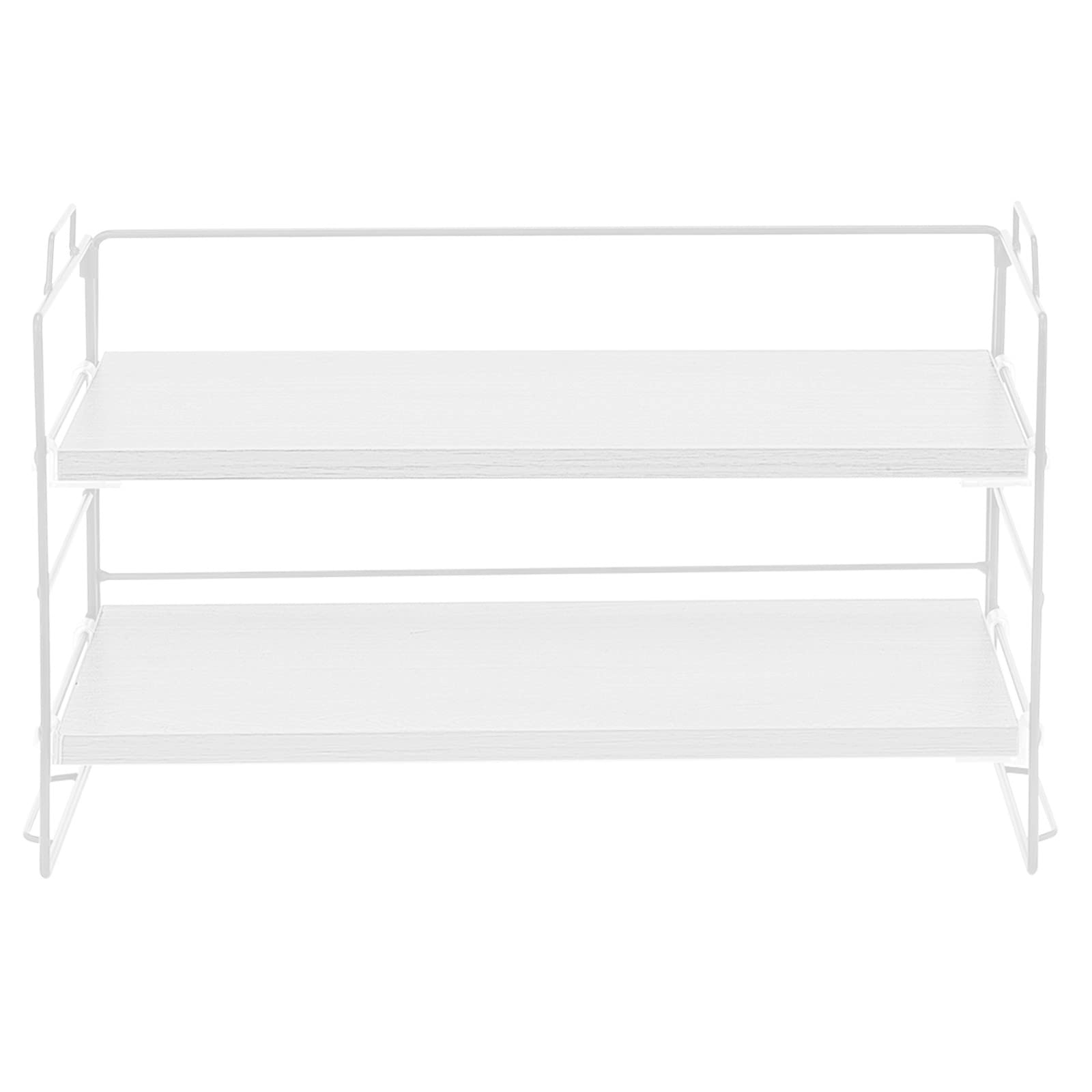 Mortilo Adjustable Desktop Shelf Organizer - Clear White Storage Rack for Office, Bathroom, Kitchen | Perfect for Displaying Cosmetics, Spices, and Office Supplies