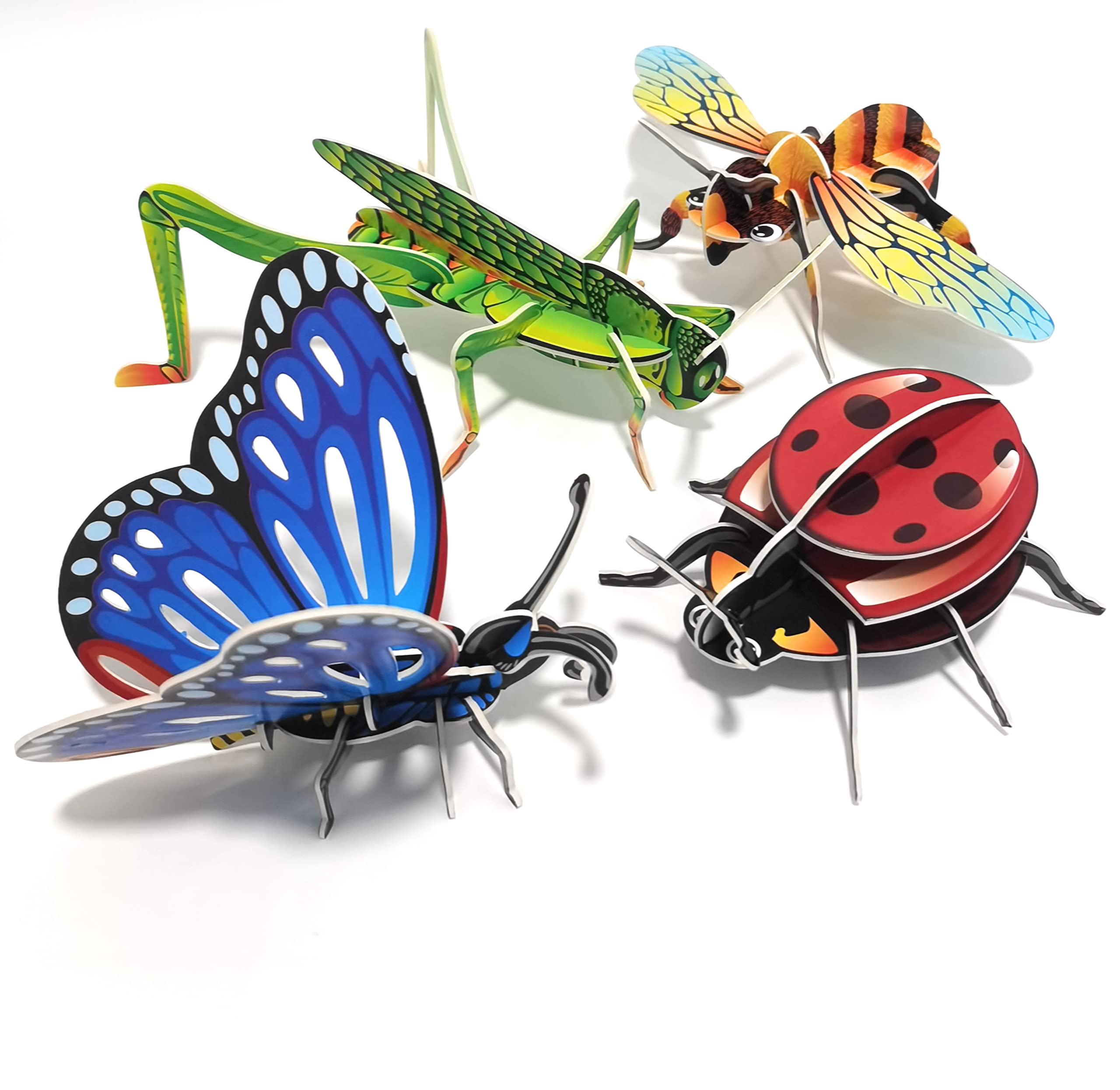 Alberto 3D Puzzle for Kids - 4 in 1 Insect Paper Model Building Kit (21x14x0.5cm) | STEM Educational Toys for Early Learning | Develops Children's Hand-Eye Coordination & Critical Thinking Skills | Perfect for Parent-Child Bonding Activities & Classroom STEM Projects