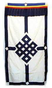 Blue Eternal Knot Door Curtain - Handmade Boho Home Decor for Living Room, Bedroom & Entryway - Feng Shui Blessing & Positive Energy