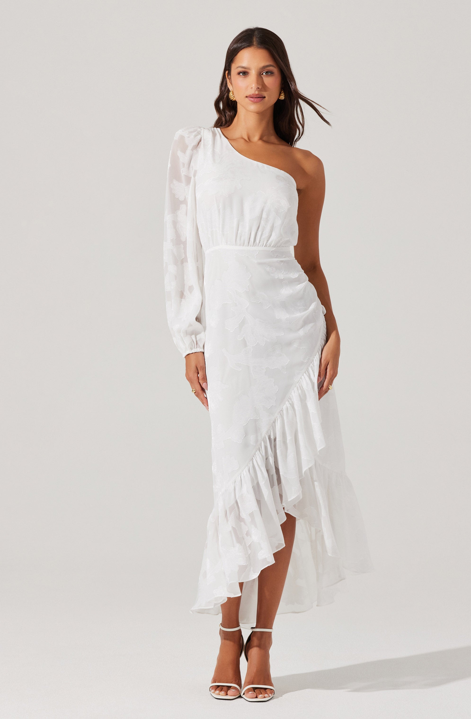 Calista One Shoulder Midi Dress for Women - Elegant Cocktail Party & Summer Wedding Guest Dress