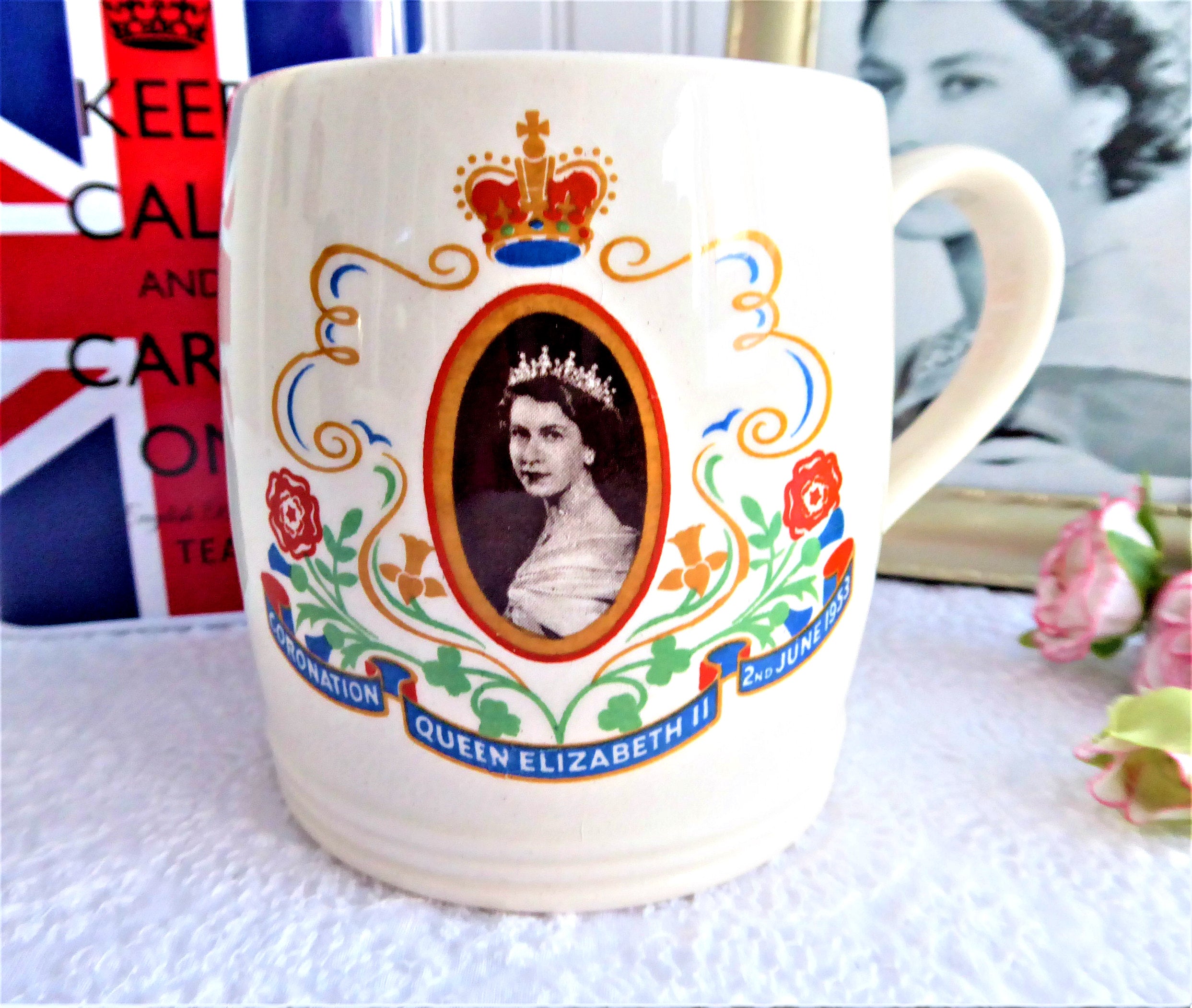 Queen Elizabeth II Coronation 1953 Commemorative Mug - Royal Collectible with Maddock's Famous Photo - Perfect for Tea Time & British History Enthusiasts