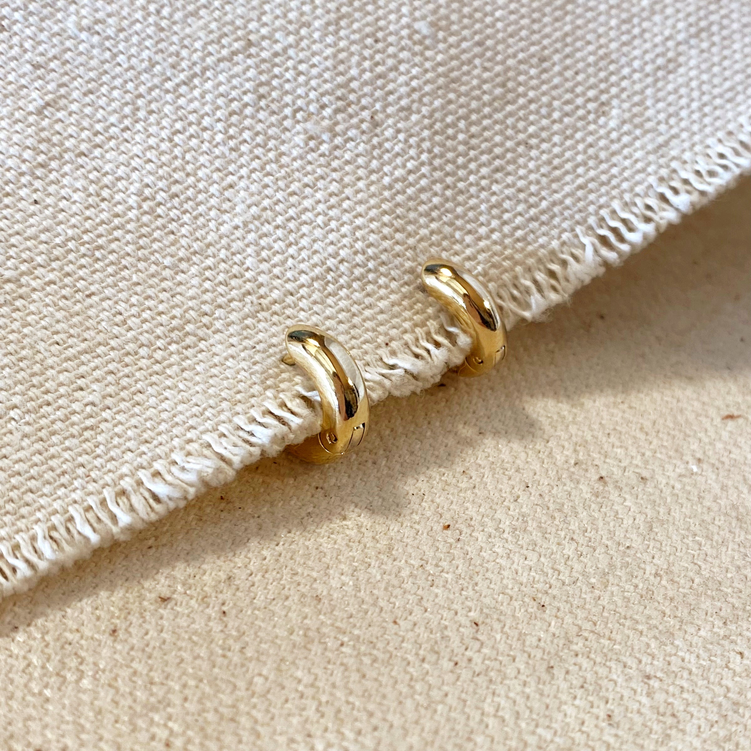 18K Gold Filled Mini Hoop Earrings for Women - Hypoallergenic Round Huggie Earrings for Everyday Wear | Perfect for Work, Date Night & Gifting