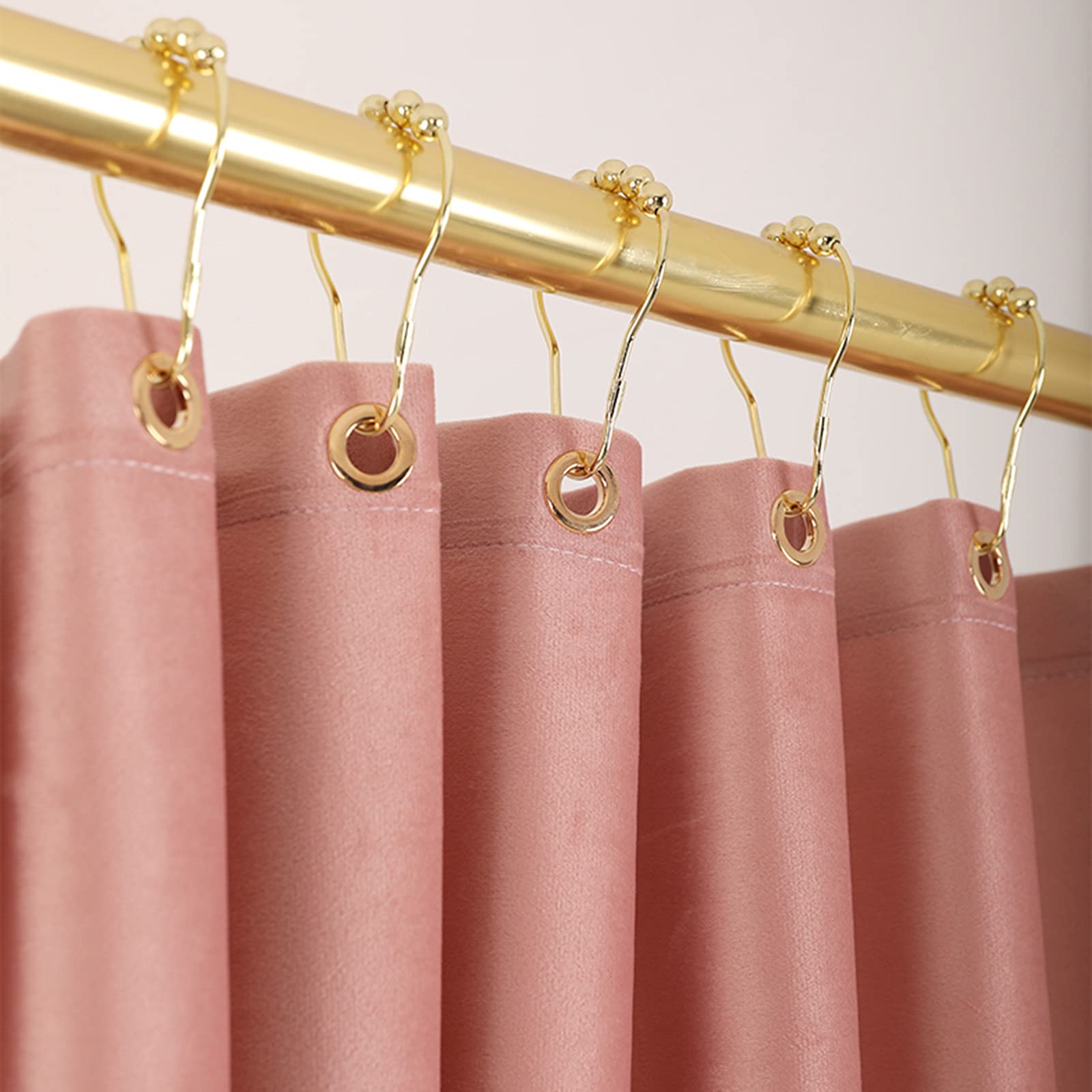 Luxury Velvet Fabric Shower Curtain - Waterproof Bathroom Curtain with Rust-Resistant Grommets, Machine Washable for Bathtub - Perfect for Modern Bathroom Decor & Spa-Like Shower Experience