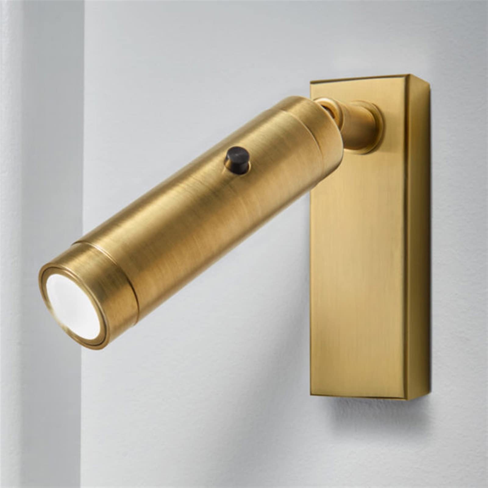 Modern USB Wall Lamp with 5V Charger - Adjustable Rotating LED Night Light for Bedroom, Warm White & Brass Finish - Perfect for Bedside Reading, Hallway Lighting, and Nursery Night Light