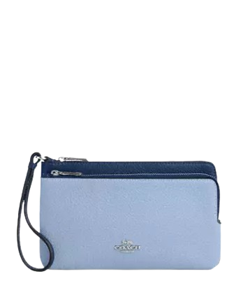 Coach Double Zip Wallet for Women - Genuine Leather Crossbody Wallet with RFID Protection - Perfect for Travel, Shopping & Everyday Use