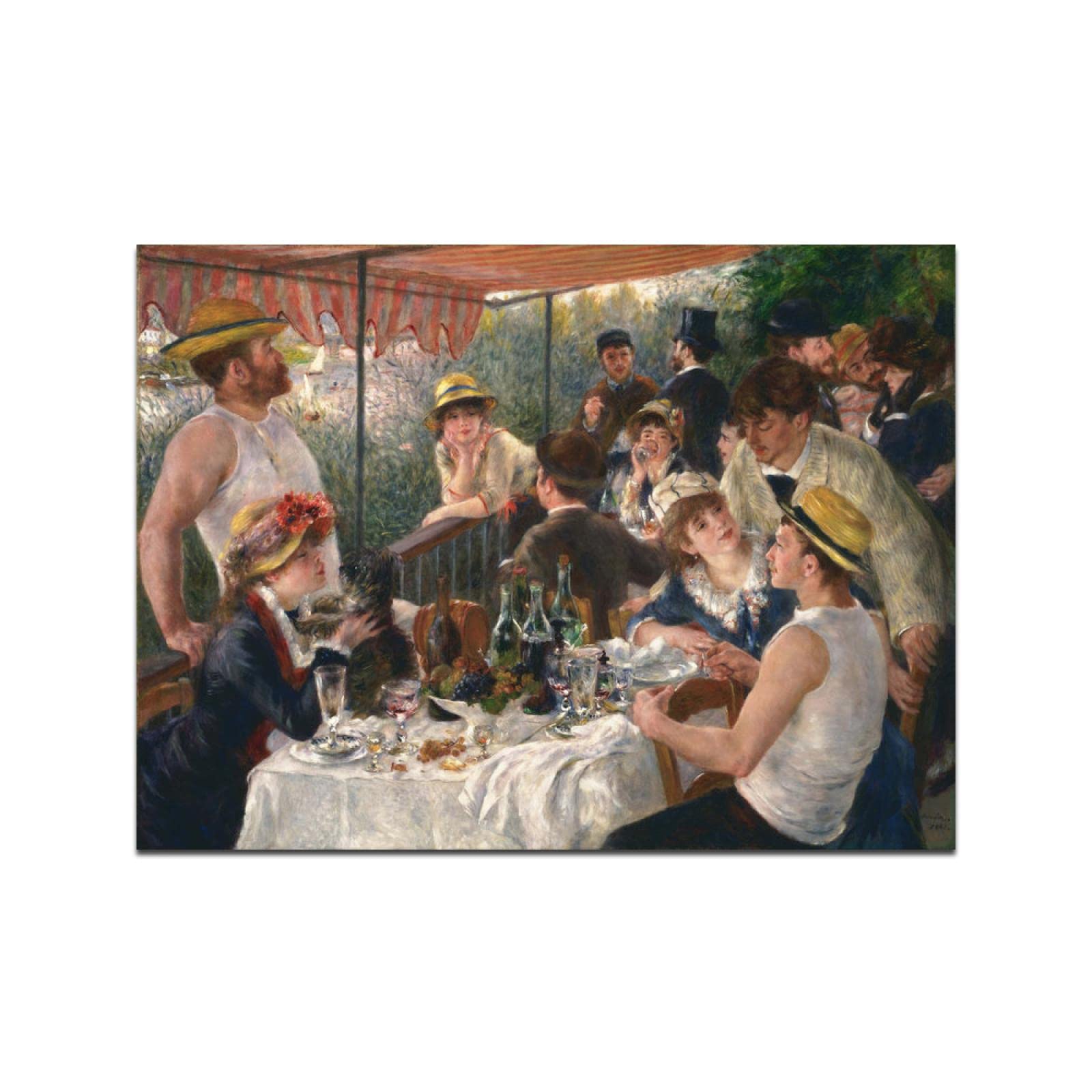 Pierre-Auguste Renoir The Luncheon of the Boating Party Oil Painting Reproduction - Premium Framed Canvas Wall Art Print 31.5x42.5 Inches (80x108cm) - Perfect for Living Room, Office & Gallery Decor