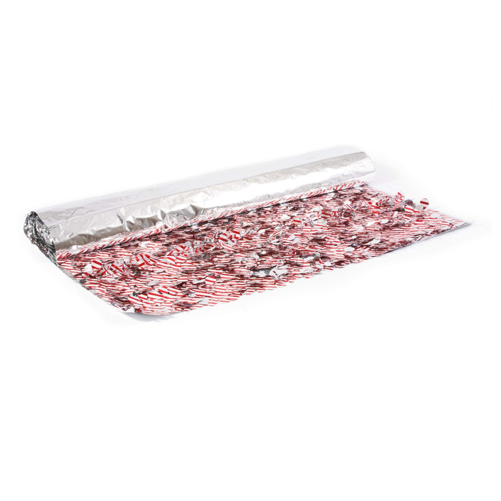CC Home Furnishings 15-Foot Red & Silver Candy Cane Metallic Floral Party Streamers - Perfect for Christmas Decorations, Holiday Parties & Home Decor