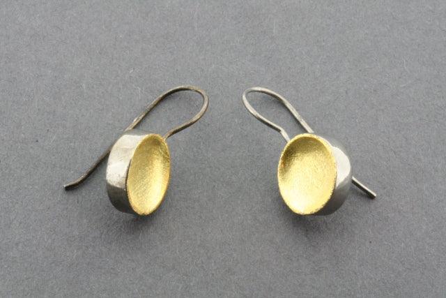 Oxidized & Gold Plated Cup Earrings for Women - Vintage Style Dangle Earrings - Boho Chic Jewelry for Parties, Weddings & Everyday Wear