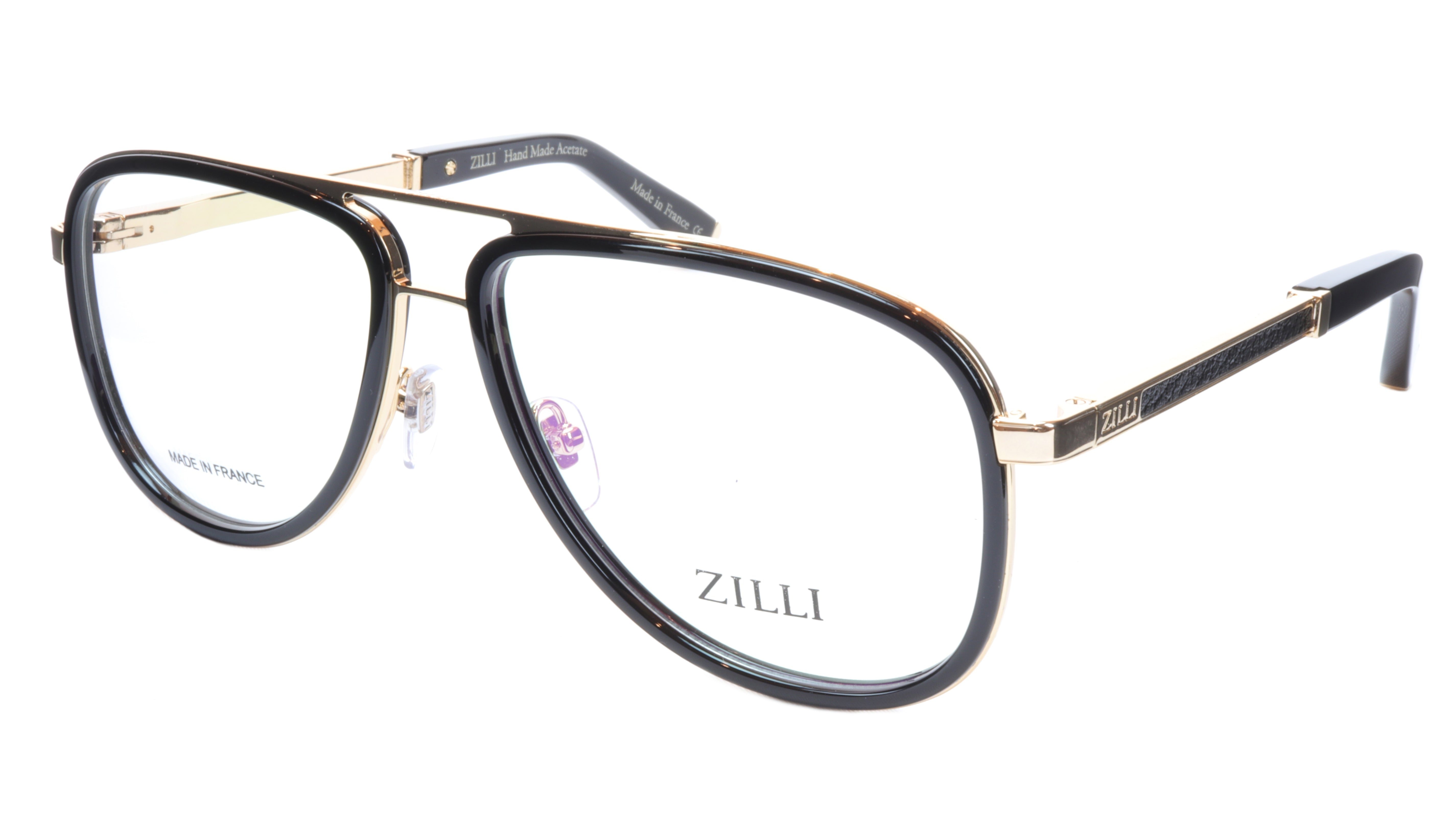 ZILLI Premium Titanium Acetate Eyeglasses Frame - Gold & Black - Made in France (Model ZI 60020 C01) - Perfect for Business & Formal Occasions