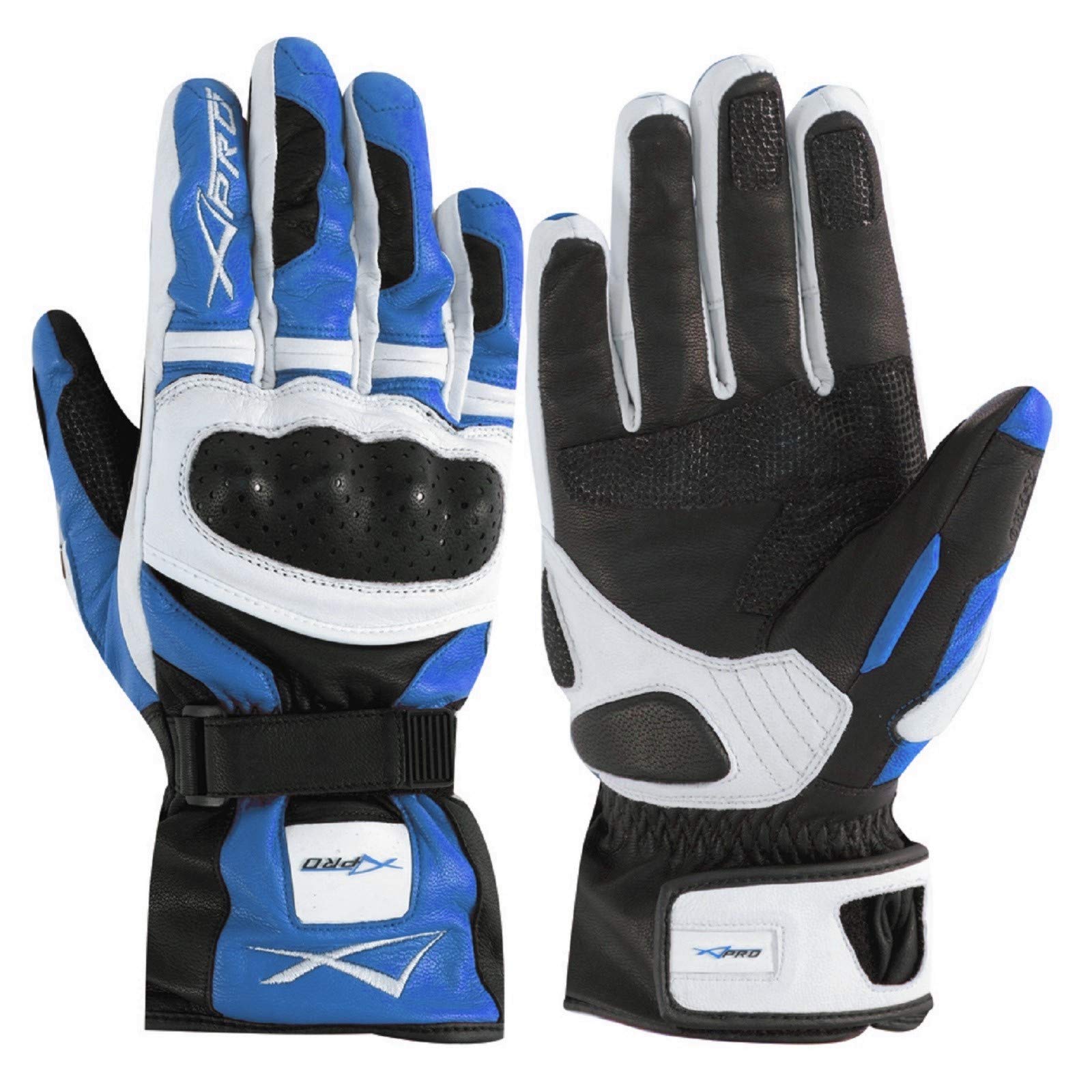 Premium Motorcycle Racing Gloves - Professional Biker Gloves for Touring & Protection (Blue, XL) - Ideal for Long-Distance Riding & High-Speed Performance