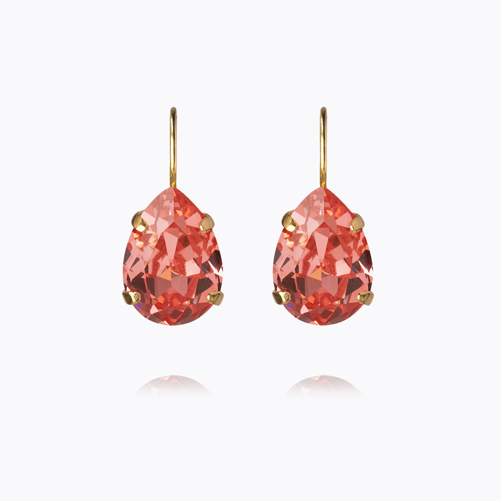 Mini Drop Clasp Earrings - Rose Peach Gold Dangle Earrings for Women, Elegant Everyday Jewelry Gift for Her | Perfect for Parties, Weddings & Office Wear
