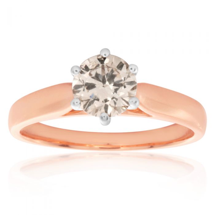 18ct Rose Gold 1.00 Carat Australian Diamond Solitaire Engagement Ring for Women - Perfect for Proposals, Anniversaries & Special Occasions