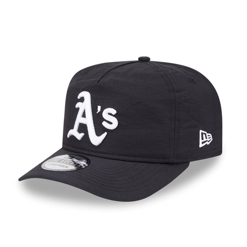 New Era Oakland Athletics Strapback Hat - Black Nylon Golf & Casual Wear for Men & Women | Perfect for Golfing, Outdoor Sports & Everyday Fashion