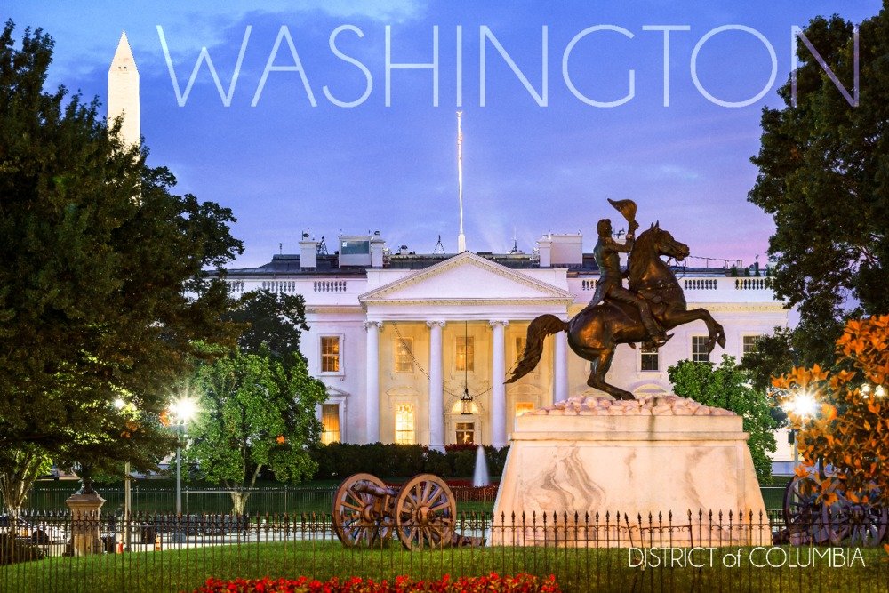 Washington DC White House Wall Art Print - 9x12 Home Decor for Living Room, Office & Gifts