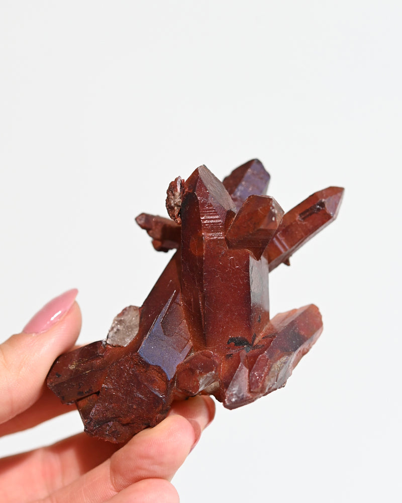 Natural Fire Hematite Quartz Cluster - Healing Crystal for Meditation, Chakra Balancing & Home Decor | Perfect for Spiritual Gifts, Energy Cleansing & Yoga Spaces