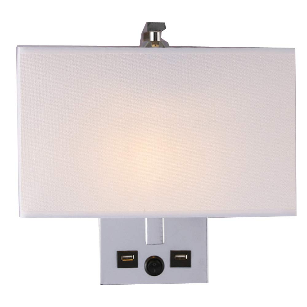 Modern Minimalist LED Wall Lamp with USB Charging - Fabric Bedside Sconce for Bedroom, Living Room, Hotel & Restaurant Decor - Soft Ambient Lighting for Relaxation & Reading