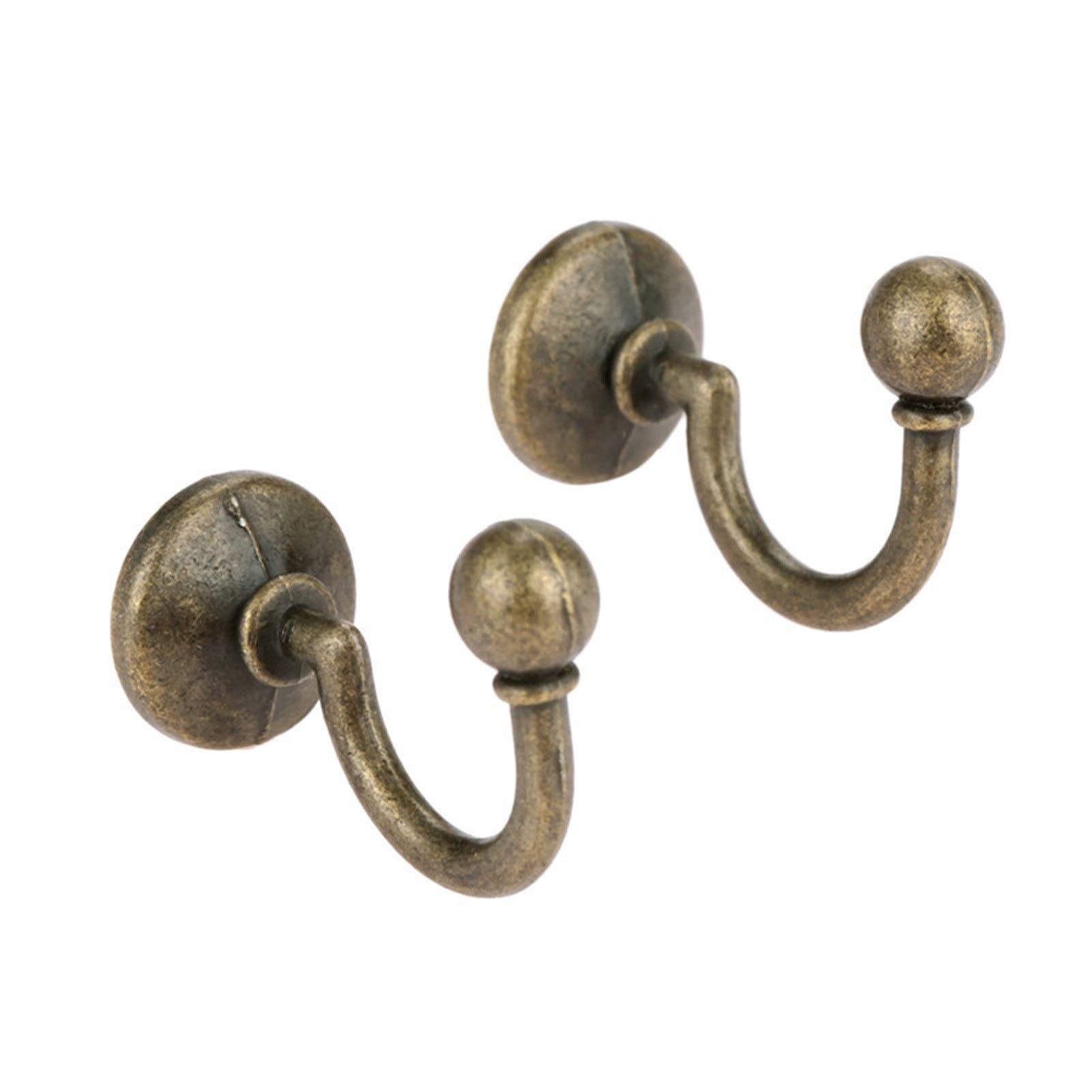 2-Pack Heavy Duty Wall Hooks - Antique Bronze Alloy Coat Hangers for Bathroom, Kitchen & Entryway - Rustproof Robe & Hat Hooks with Screws - Perfect for Hanging Coats, Towels, Bags & Home Decor
