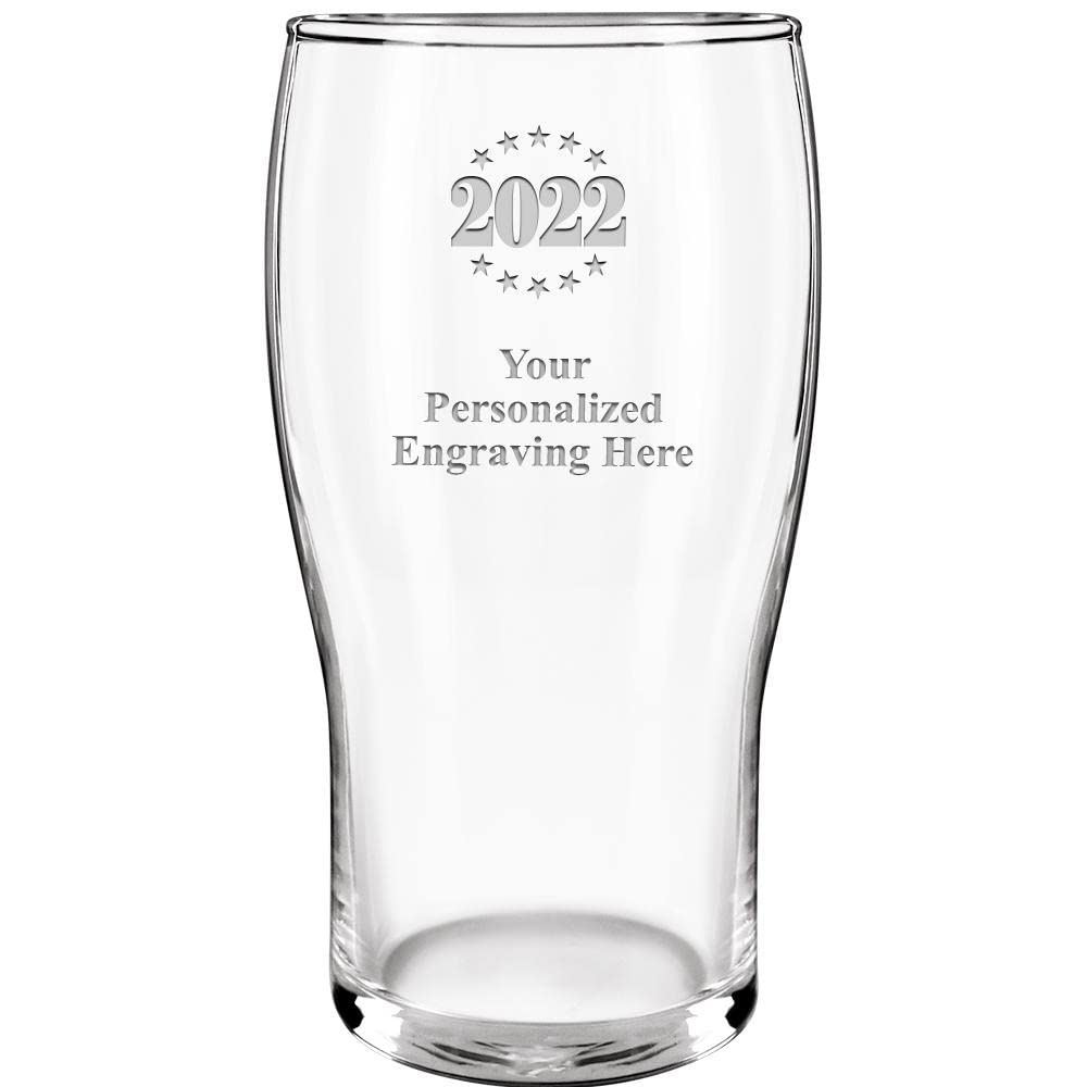 2022 Personalized Beer Glasses - 19.3 oz Custom Engraved Pint Glass with Free Laser Engraving - Perfect for Anniversary Gifts, Birthday Presents & Bar Decor (Prime Eligible)