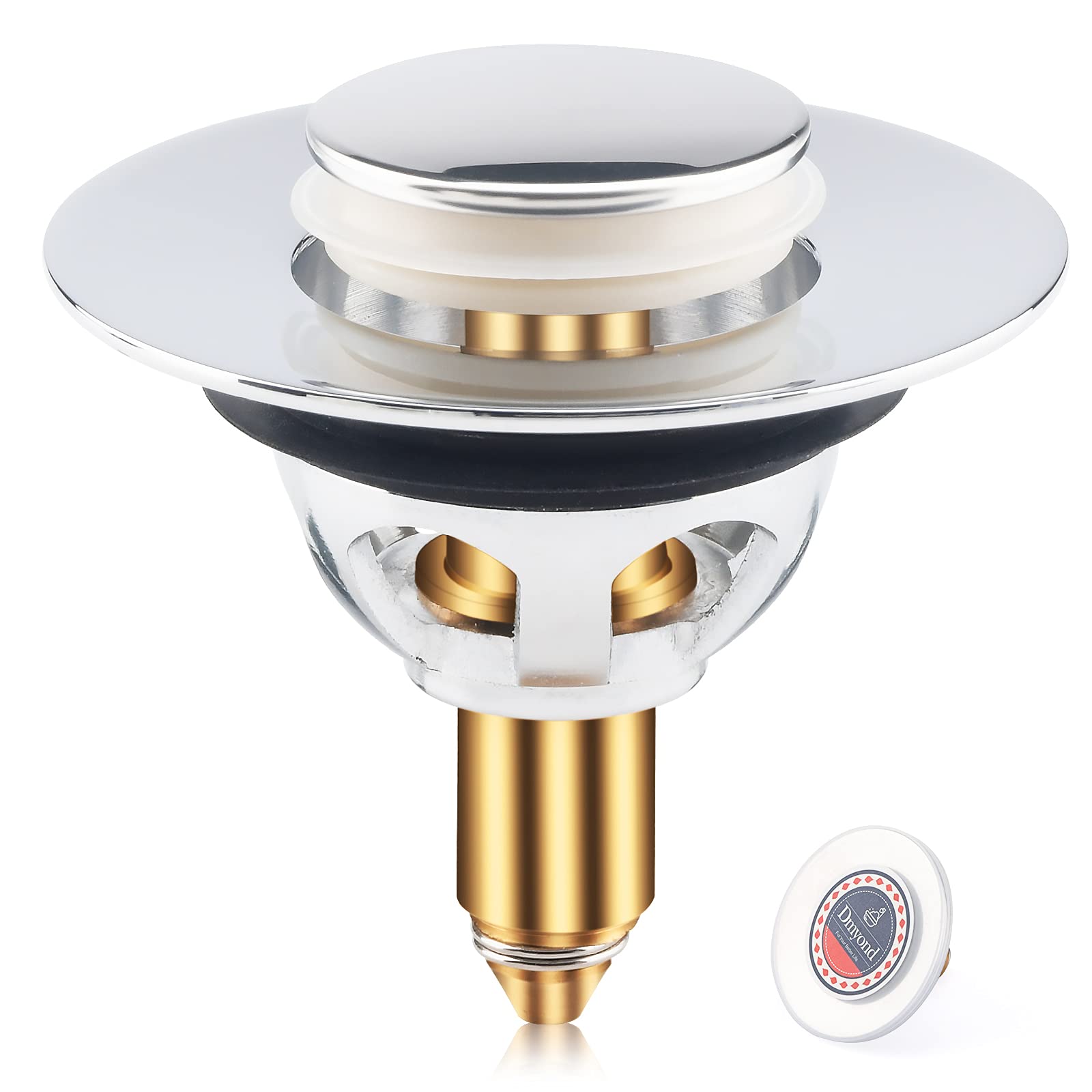 Stainless Steel Sink Stopper - Universal Push-Type Drain Plug for 1.33-1.49