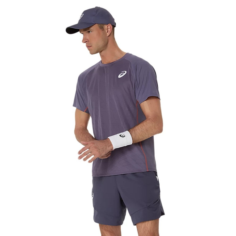 ASICS Men's Match Actibreeze Performance Tennis Shirt - Moisture-Wicking Greyish Purple Top for Running & Workouts