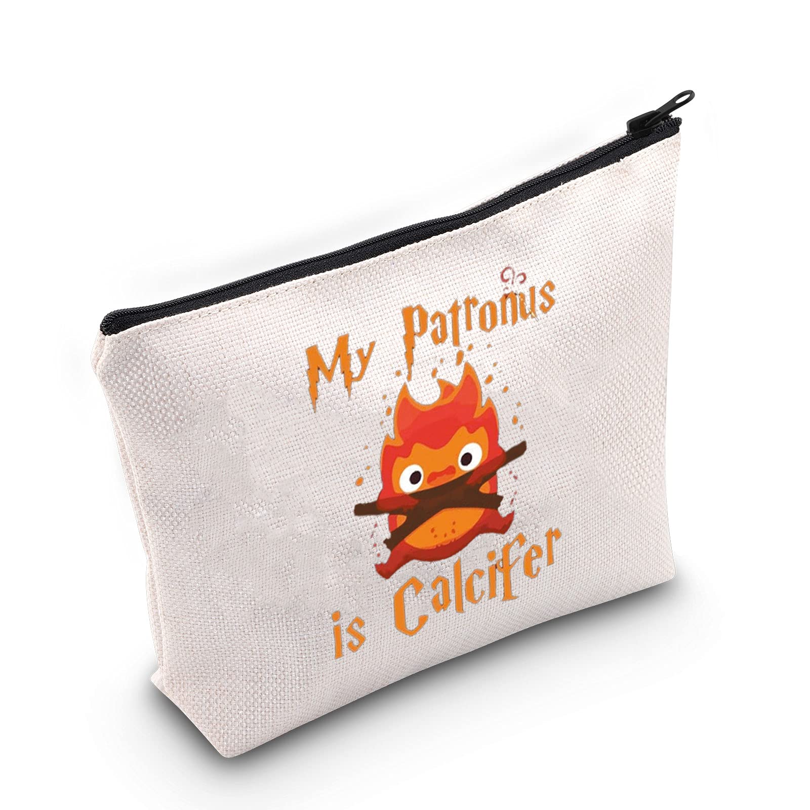 TOBGBE Anime Themed Fire Demon Makeup Bag - Howl's Moving Castle Inspired Cosmetic Pouch for Anime Lovers (Calcifer Design) - Perfect for Cosplay, Conventions & Anime Gift Giving