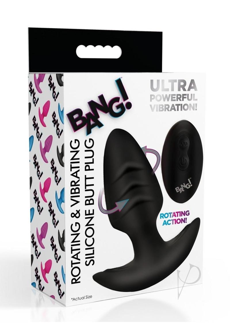 Remote Control Rechargeable Silicone Rotating Vibrating Butt Plug - Black | Anal Pleasure for Couples & Solo Play | Discreet Adult Toy for BDSM & Bedroom Fun