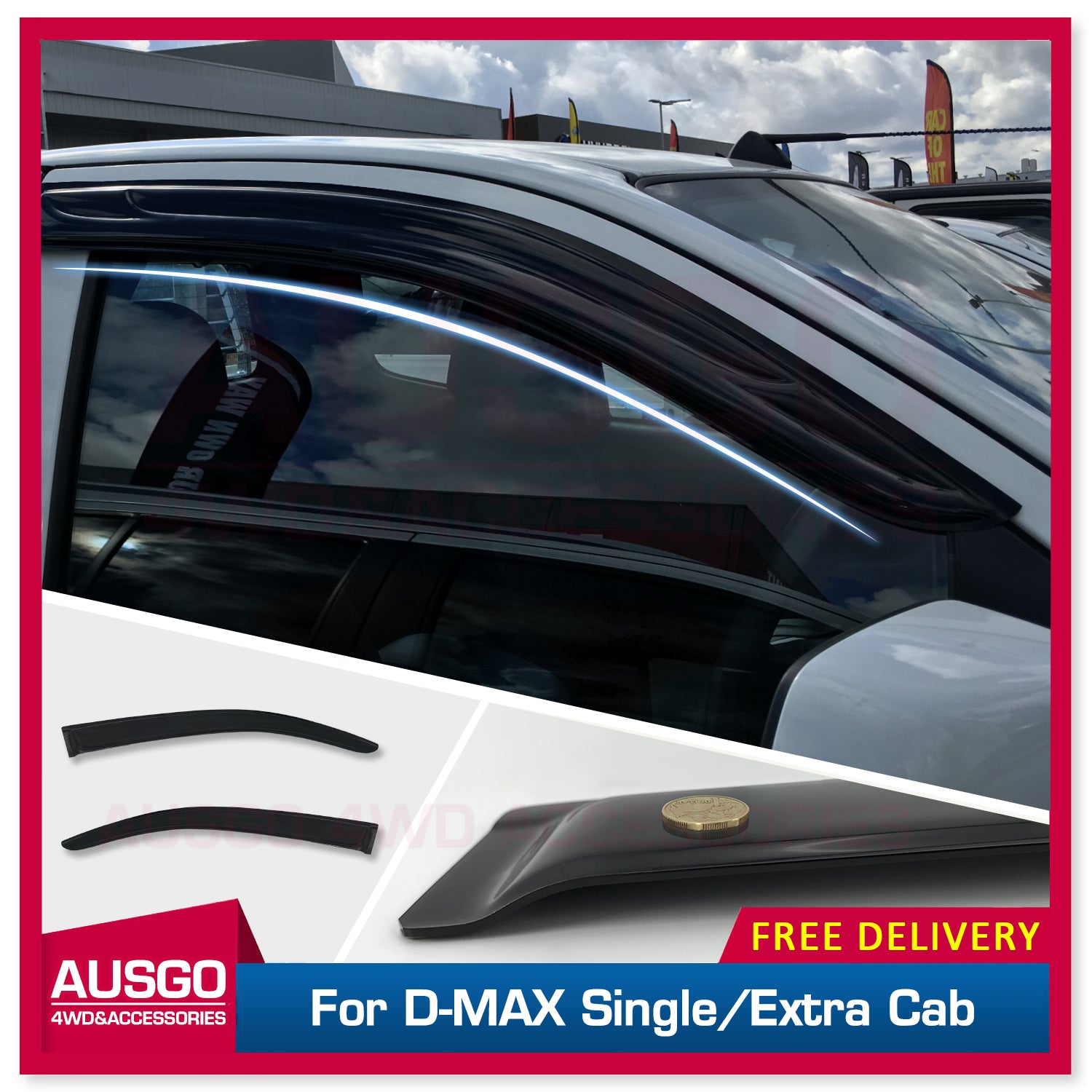 Premium Weather Shields for ISUZU D-MAX DMAX Single/Extra Cab 2012-2020 - Durable Rain Guards & Wind Deflectors for All-Weather Protection & Enhanced Style