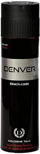 Denver Talc BlackCode Cologne - Ultra Fine Quality Body Powder (300g) for Men - Fresh Fragrance & Smooth Skin - Ideal for Daily Use, Gym, and Travel