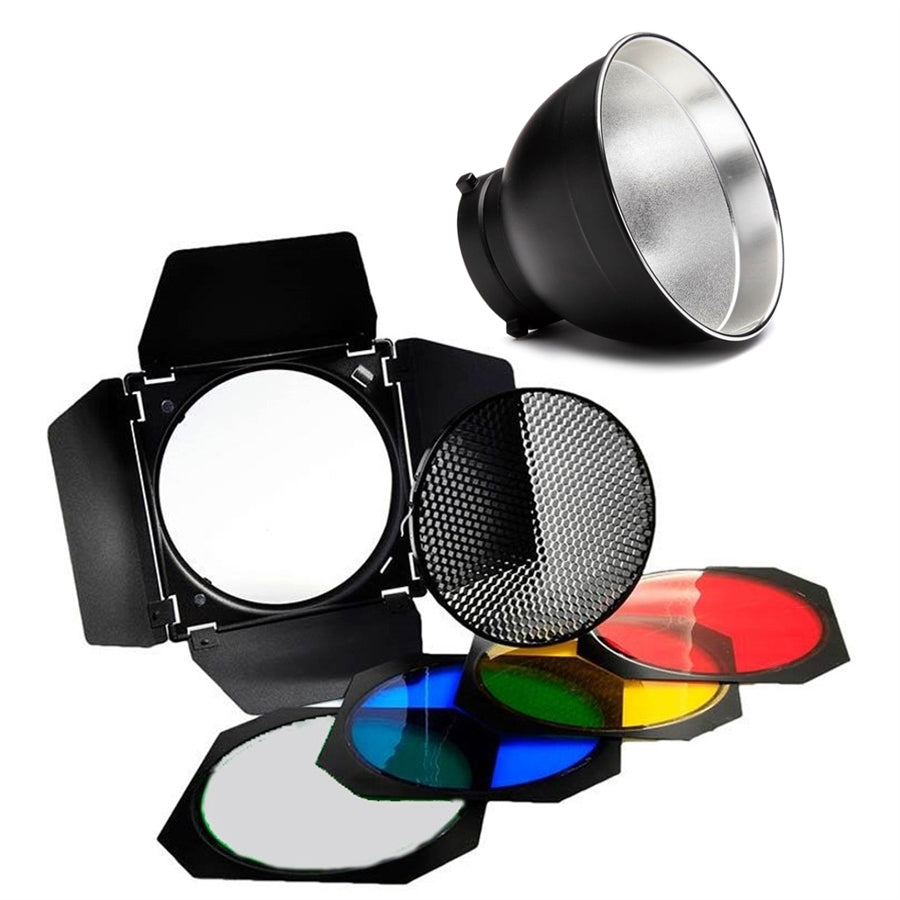 7-in-1 Professional Reflector and Barn Door Kit for Studio Photography - Perfect for Portraits, Product Shoots & Video Lighting Control