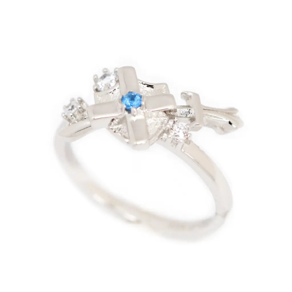 Paladin Ring with Silver Cross - Medieval Knight Jewelry for Men, Gothic Style Wedding Band, Unique Gift for Him - Perfect for Cosplay, Renaissance Fairs & Fantasy Lovers