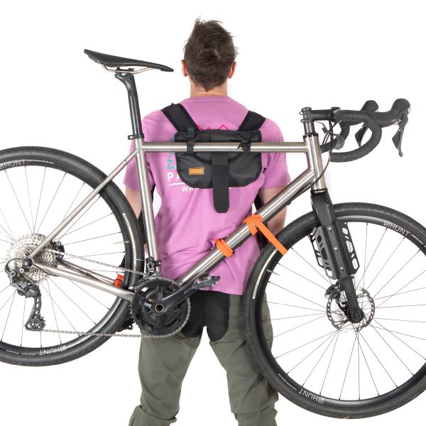 Restrap Hike a Bike Harness - Adjustable Bike Carrying Strap for Hiking & Bikepacking - Durable & Lightweight Cycling Accessory for Outdoor Adventures