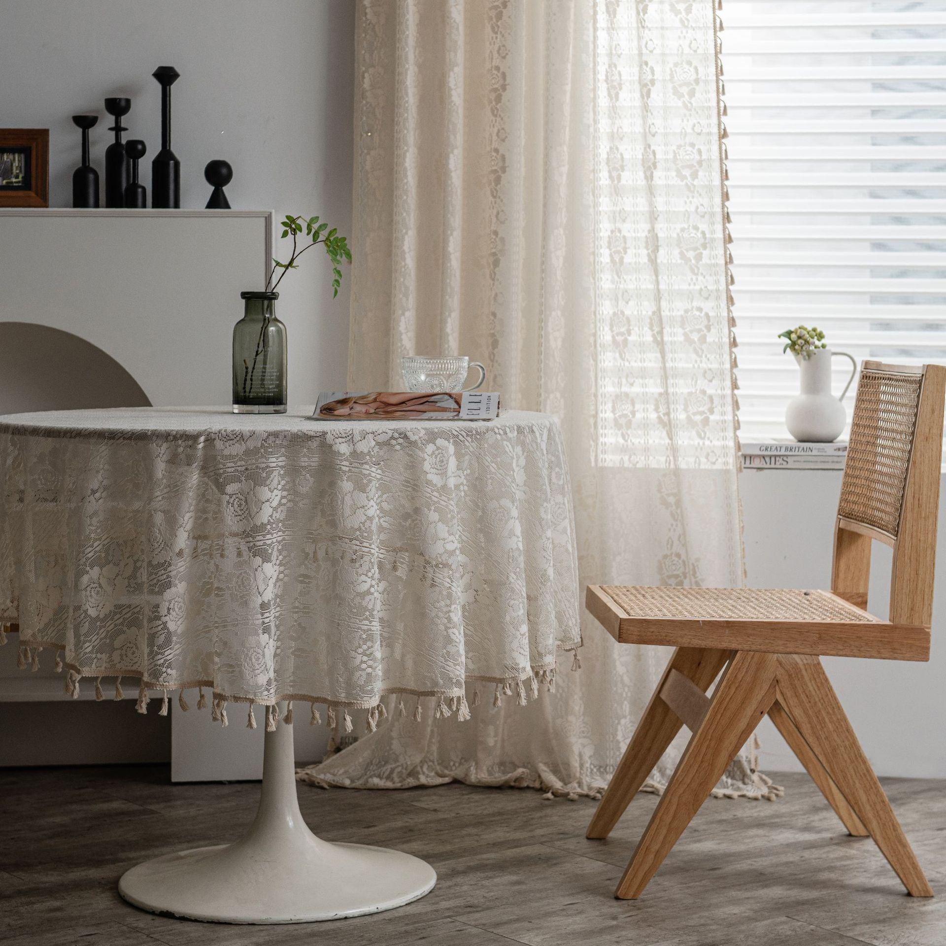 Rosa White Hollow Floral Grommet Sheer Custom Curtains - Elegant Window Treatments for Living Room, Bedroom & Home Decor