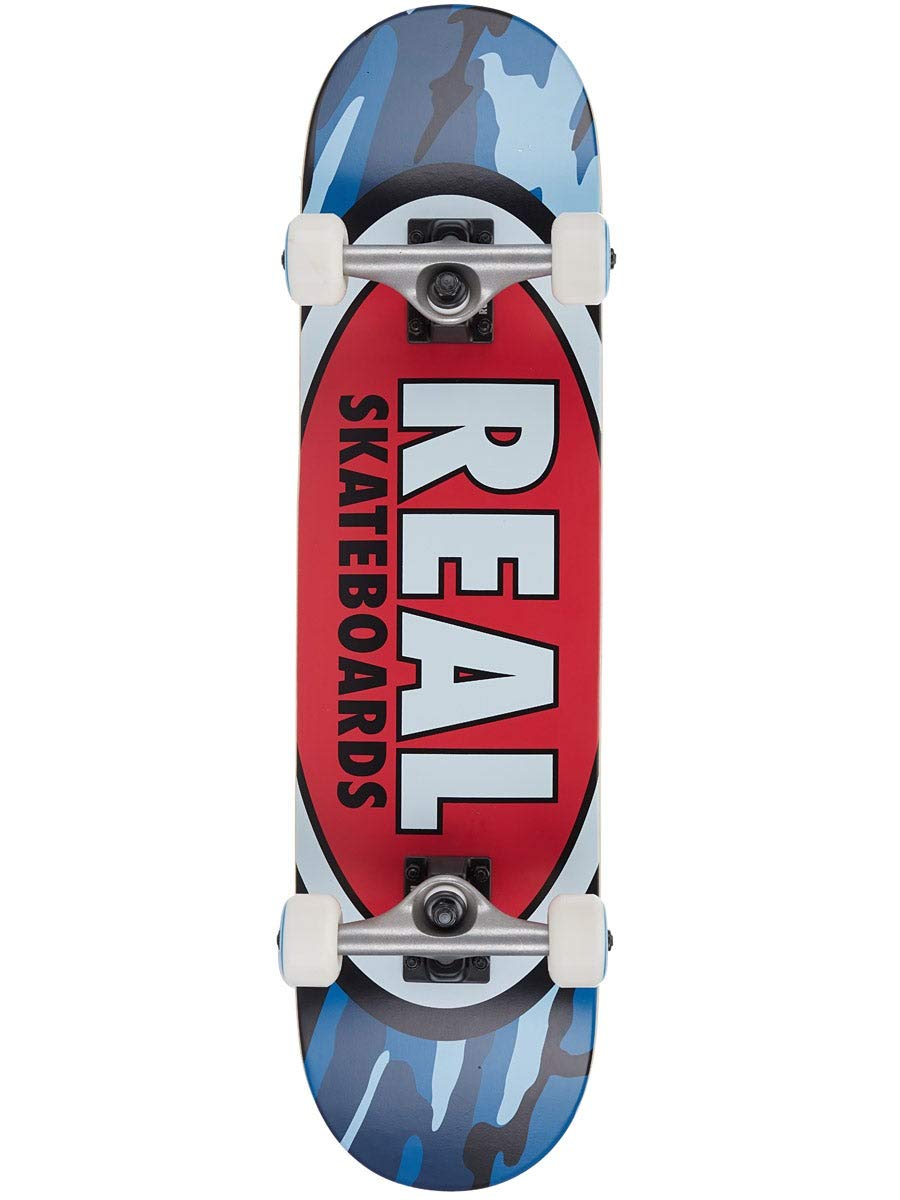 Real Team Oval Camo Mini Skateboard Complete Prebuilt 7.38 Inch - Perfect for Kids, Beginners & Commuting | Portable Cruiser for School, Park & Street Riding