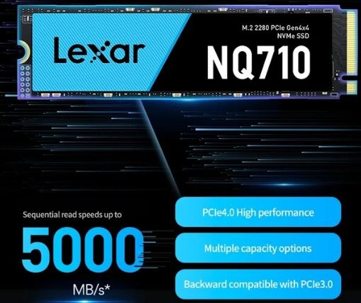 Lexar NQ710 M.2 NVMe 2280 Gen4x4 SSD 1TB | 2TB Internal Solid State Drive - High Speed Gaming & PC Storage for Laptops, Desktops, Workstations