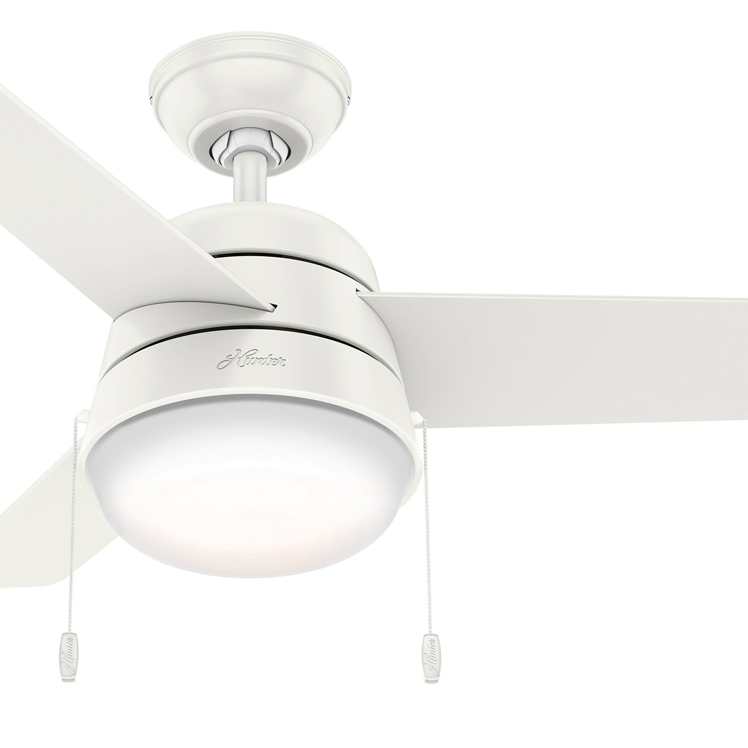 Hunter Fan 36 Inch Ceiling Fan with Integrated LED Light Kit - Fresh White (Renewed) - Perfect for Bedroom, Living Room & Indoor Spaces