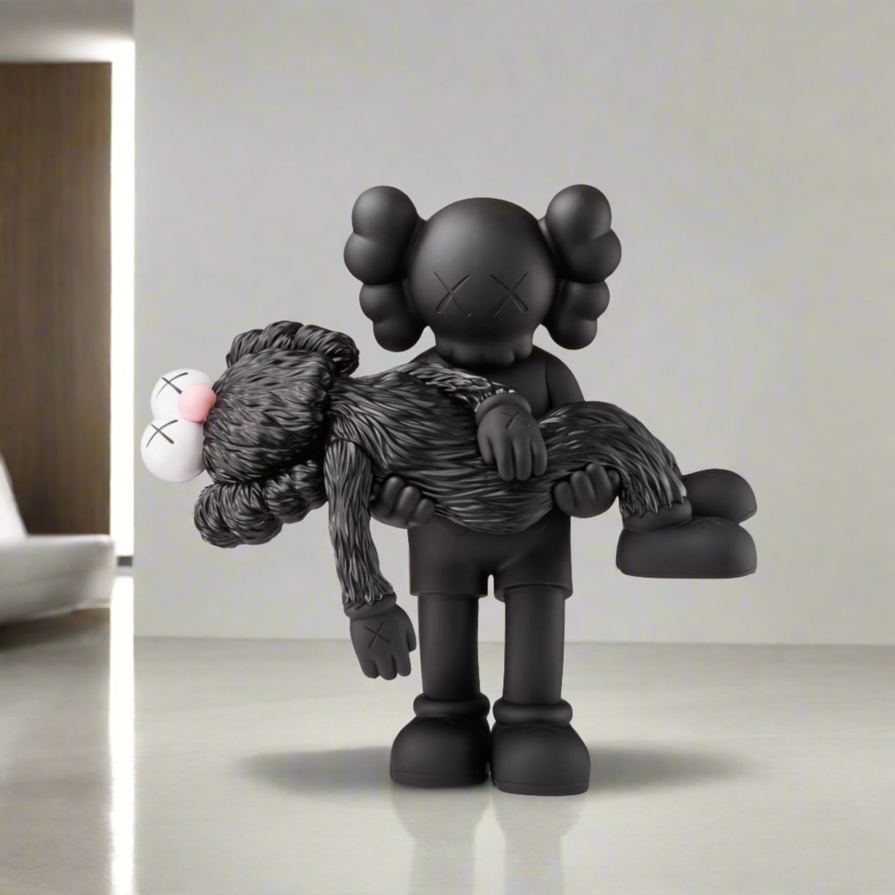 KAWS Gone Black Statue Sculpture - Limited Edition Art Collectible for Home Decor & Office Display