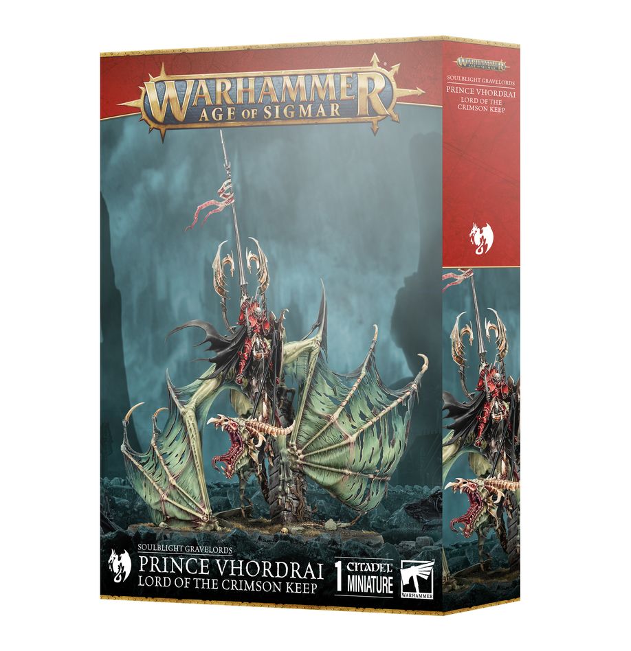 Age of Sigmar Soulblight Gravelords: Prince Vhordrai, Lord of the Crimson Keep - Vampire Lord Miniature for Warhammer Tabletop Battles and Fantasy Gaming Collections