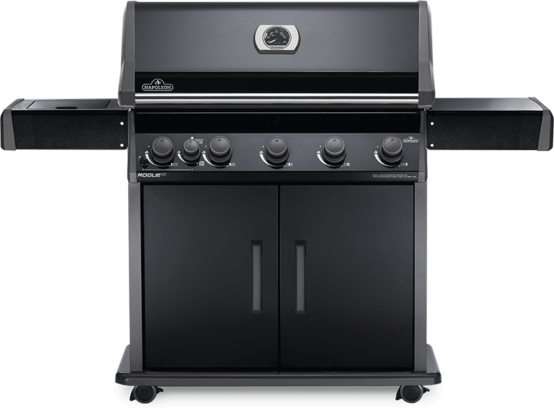 Napoleon Rogue XT 625 Black Gas Grill with Infrared Side Burner - Premium Outdoor BBQ Grill for Backyard, Patio & Tailgating - Model RXT625SIBPK-1