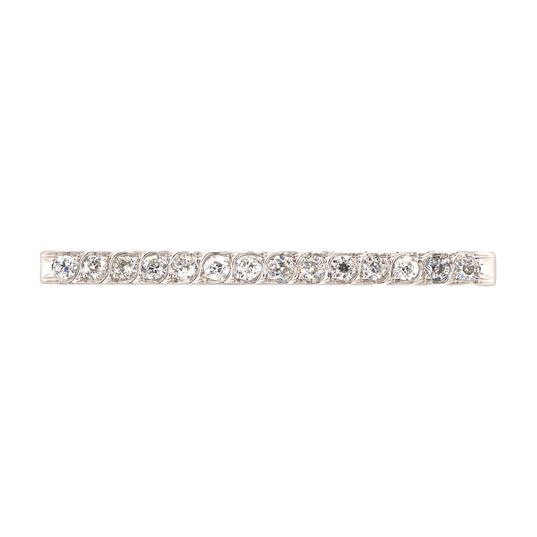 Vintage Art Deco Diamond S Motif Bar Pin - Elegant 1920s Jewelry for Women - Perfect for Weddings, Parties & Special Occasions