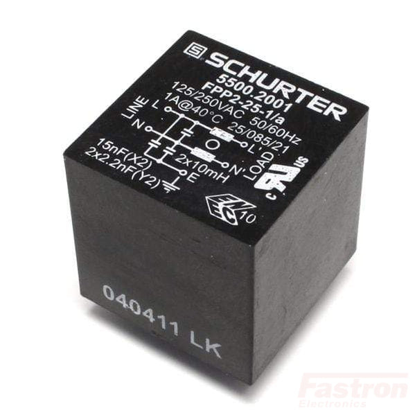 EMC RFI Line Filter PCB Mount 250VAC 1A FPP2.25.1/A - EMI Noise Suppression for Electronics & Power Supplies - Perfect for Industrial Equipment, Medical Devices & Home Appliances
