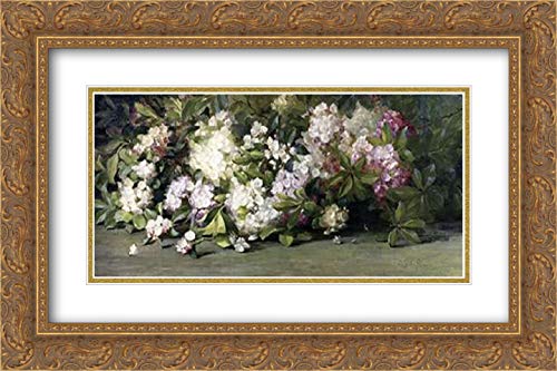 Palmer Adelaide Coburne 18x12 Gold Ornate Framed Double Matted Museum Art Print - Mountain Laurel Wall Decor for Living Room, Bedroom & Office