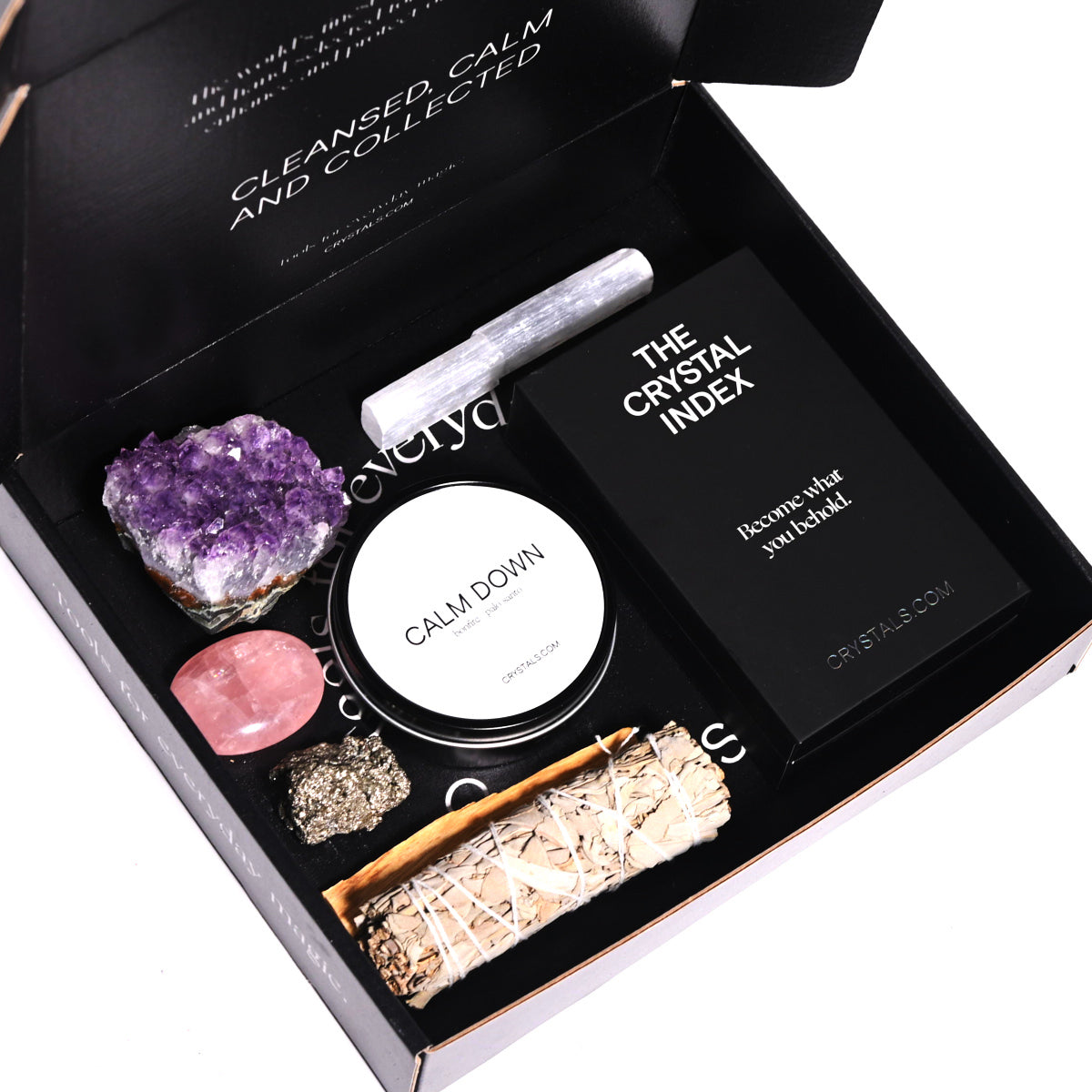 CRYSTALS.COM Premium Healing Crystal Kit - Chakra Balancing Stones Set with Amethyst, Rose Quartz & Clear Quartz | Perfect for Meditation, Energy Healing & Home Decor