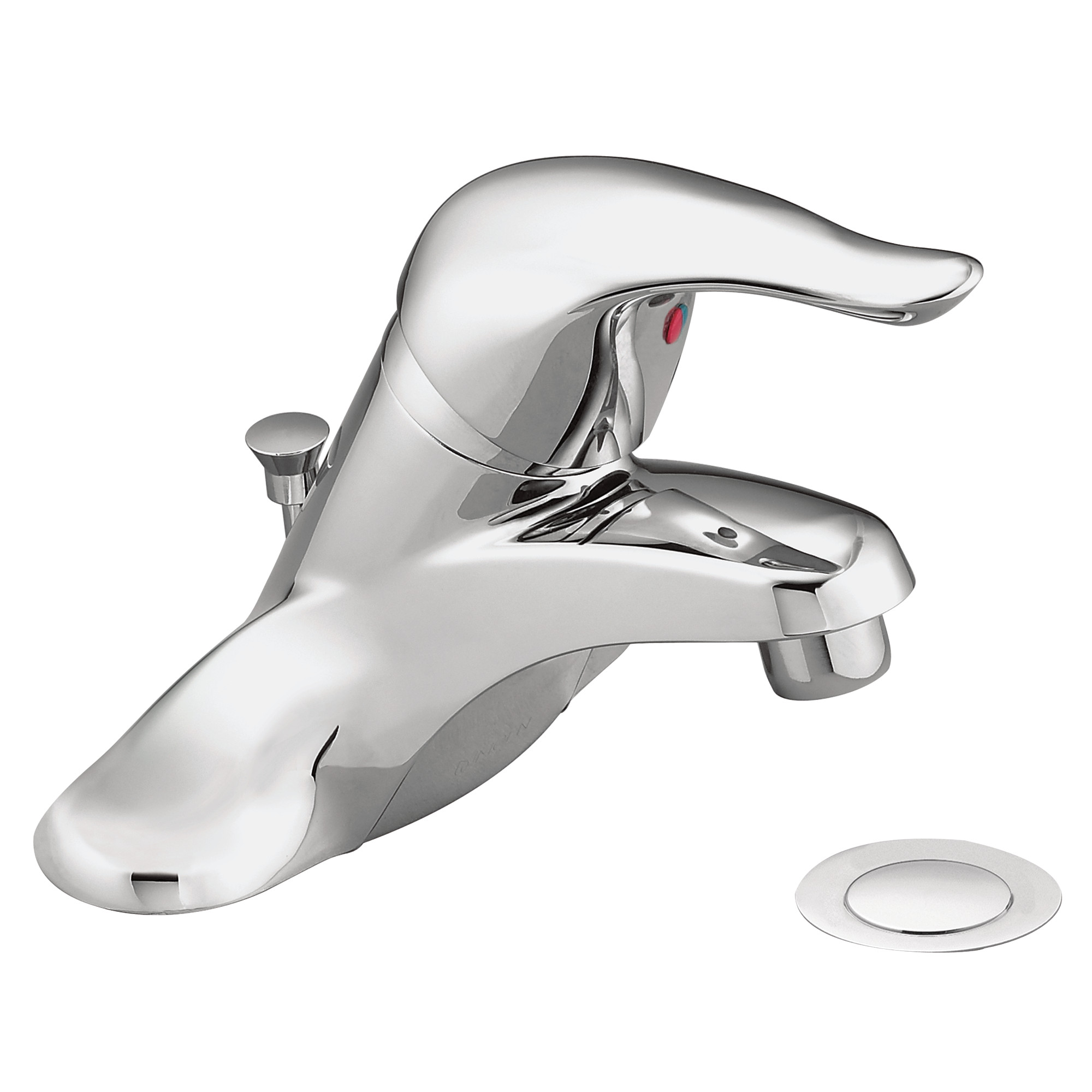Chrome Single Handle Low Arc Bathroom Faucet - Modern Water-Saving Design for Bathroom Sink, Vanity, and Powder Room