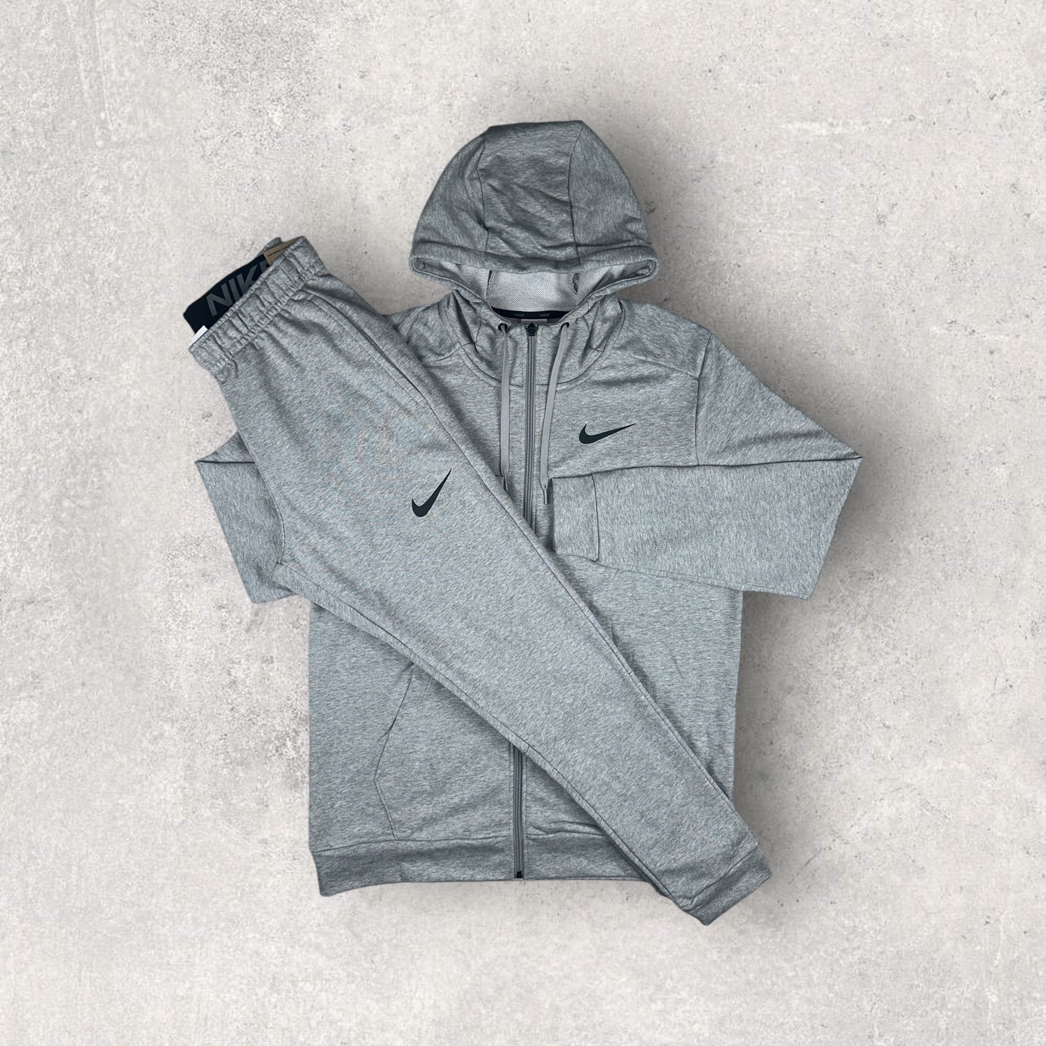 Nike Pro Dri-FIT Fleece Tracksuit Set for Men & Women - Grey - Moisture-Wicking & Warm Workout Outfit for Running, Gym & Casual Wear