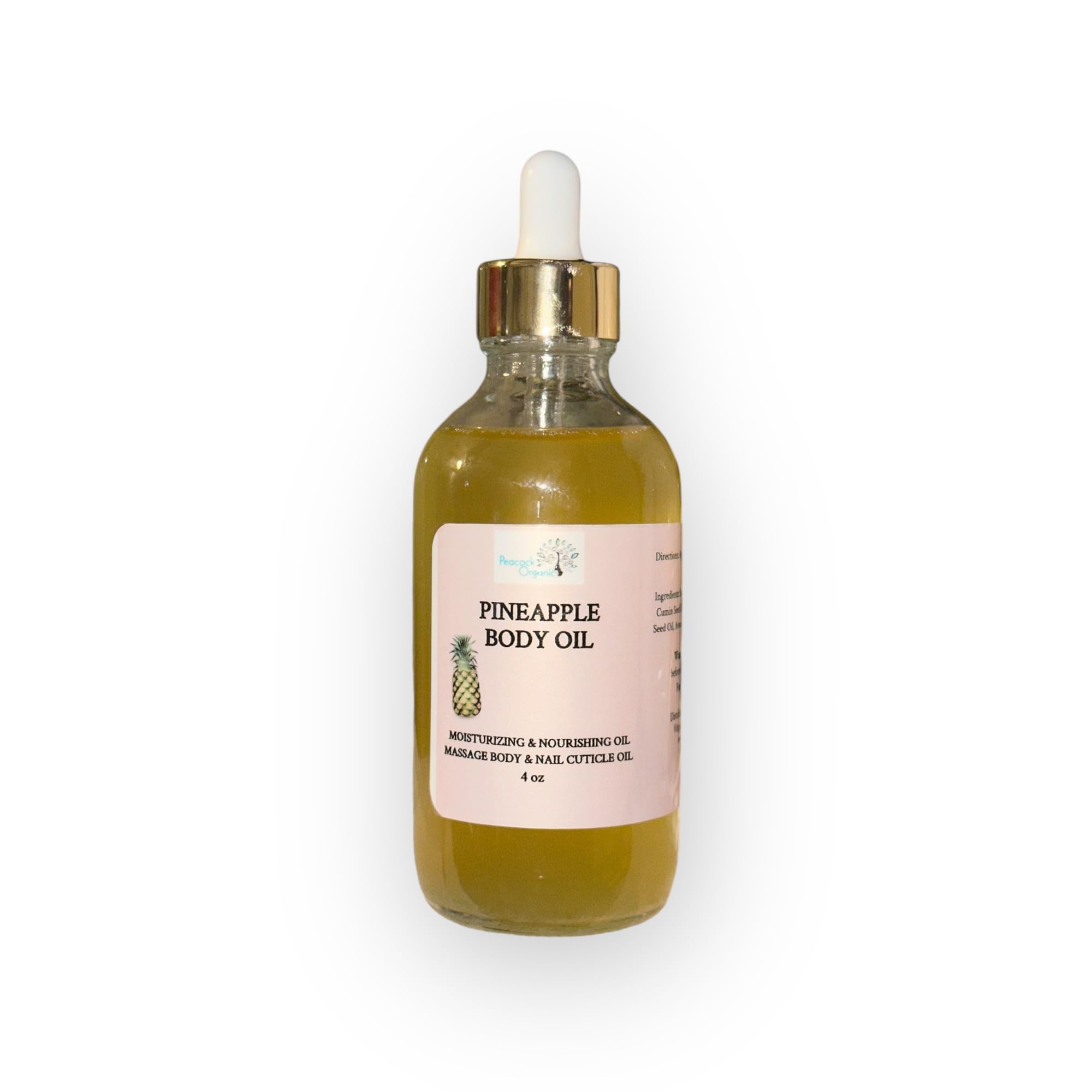 Pineapple Body Oil for Smooth & Silky Skin | Vegan, Handcrafted Tropical Moisturizer with Natural Ingredients | Perfect for Dry Skin, Massage & Summer Hydration