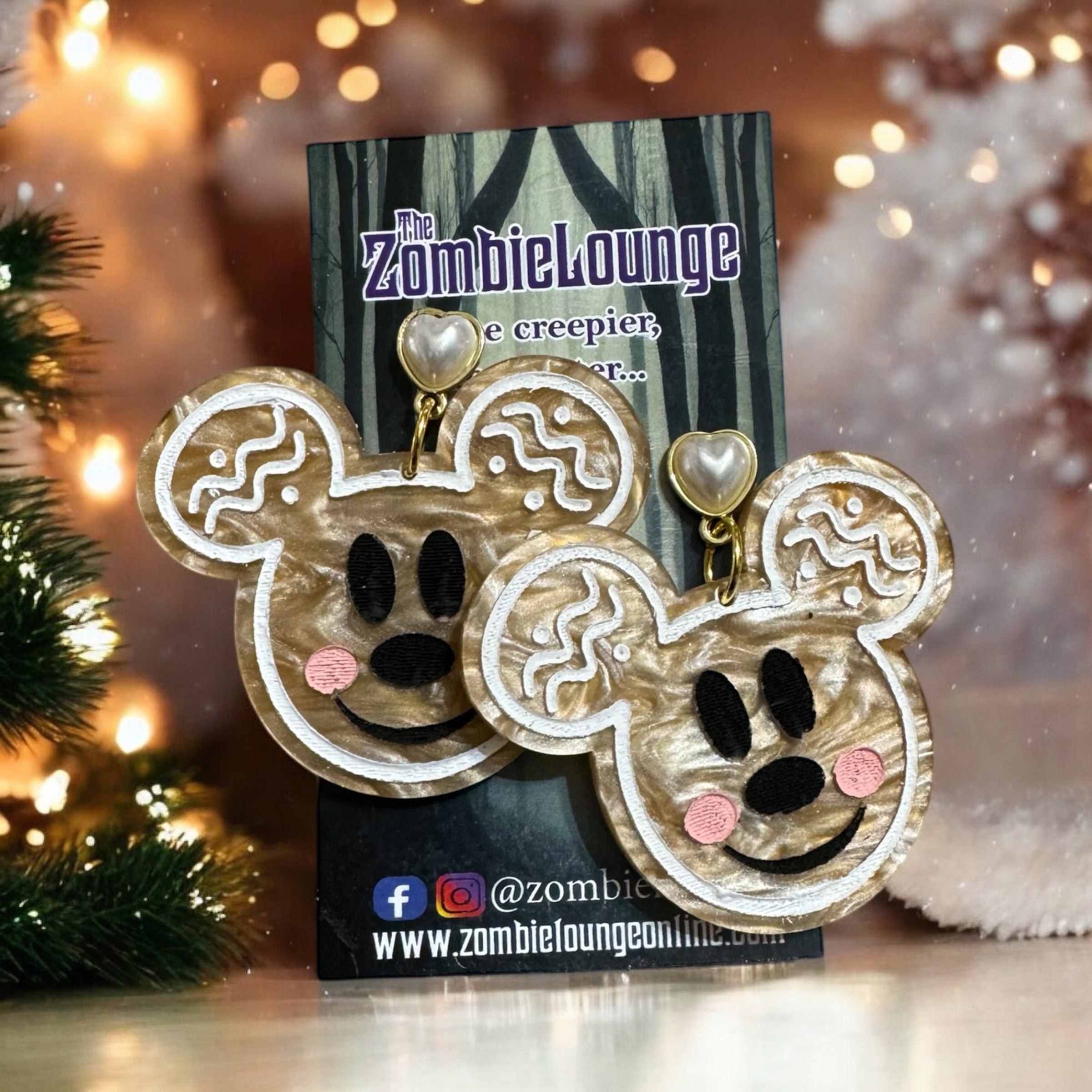 Festive Acrylic Gingerbread Earrings - Christmas Holiday Jewelry for Women - Perfect for Parties, Gifts & Seasonal Outfits