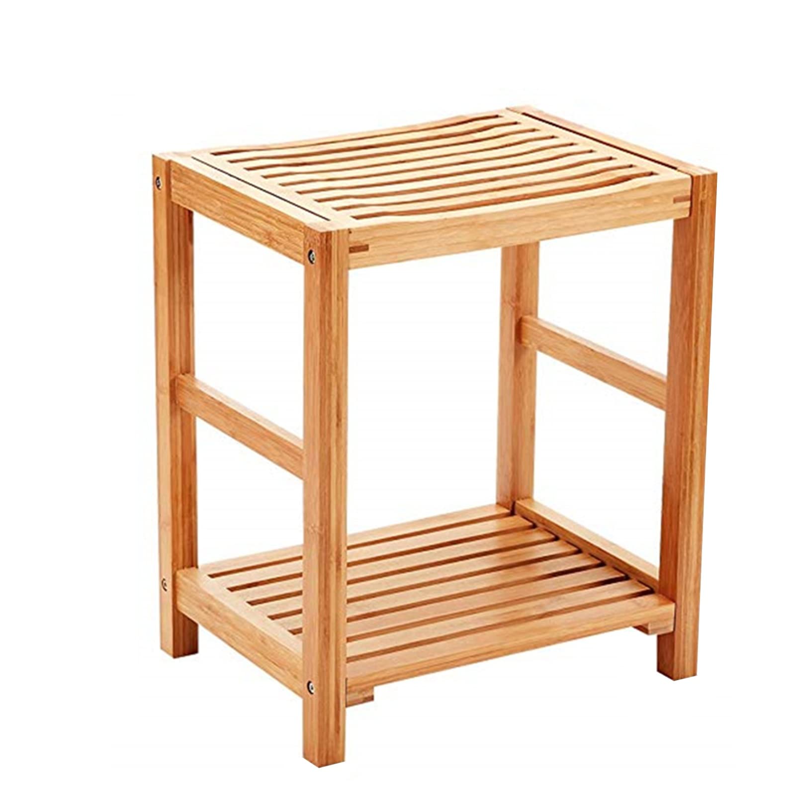 Premium Bamboo Spa Bench with Storage Shelf - Wooden Shower Stool, Bathroom Foot Rest & Organizer for Relaxation, Perfect for Spa, Shower, and Bathroom Seating