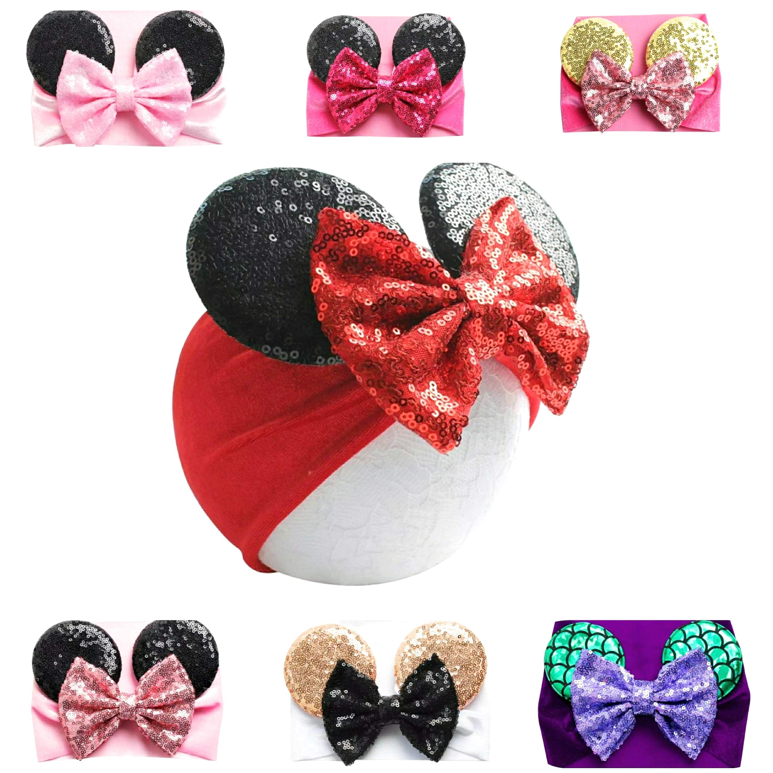 Disney-Inspired Mouse Ears Headband for Toddlers, Babies & Kids - Adjustable Soft Headwrap for Birthday Parties, Costume Accessories & Theme Park Visits