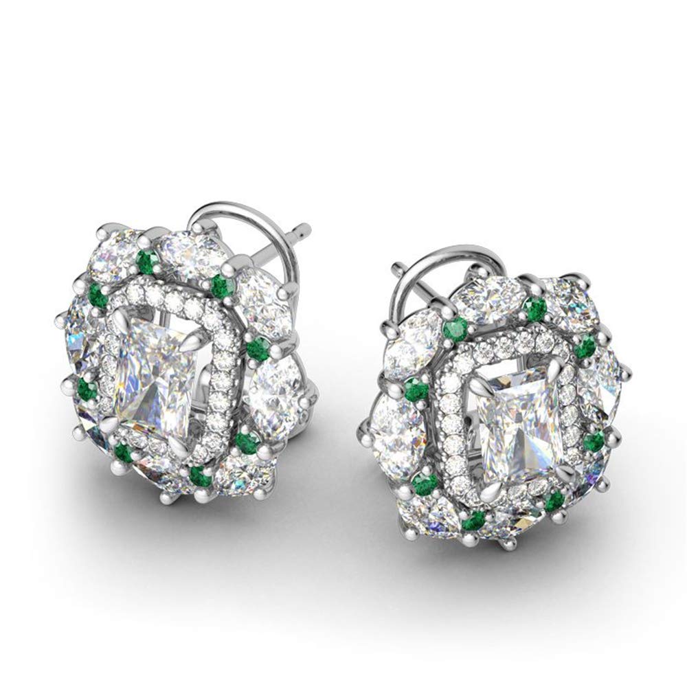 Jeulia Cinderella 925 Sterling Silver Cushion Cut Cubic Zirconia Stud Earrings for Women & Girls | Elegant Gift for Birthday, Anniversary & Special Occasions